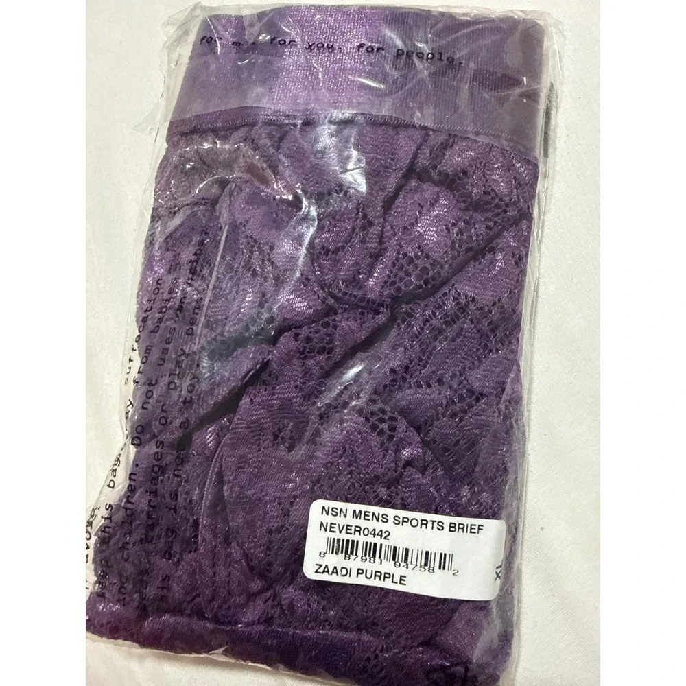 Cosabella Never Say Never Men's Sports Brief Purple Lace Luxury Underwear XL